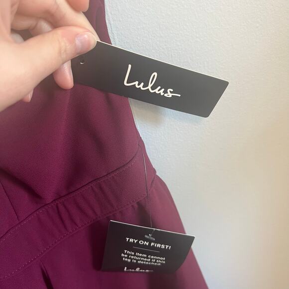 Lulus Forevermore Burgundy Skater Fit and Flare Dress NWT Size Large - Picture 4 of 8